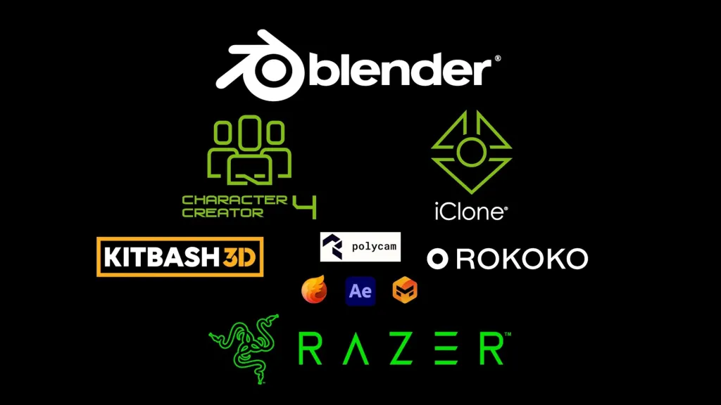 Character Creator, iClone, Blender, Kitbash3D, Rokoko, Razer