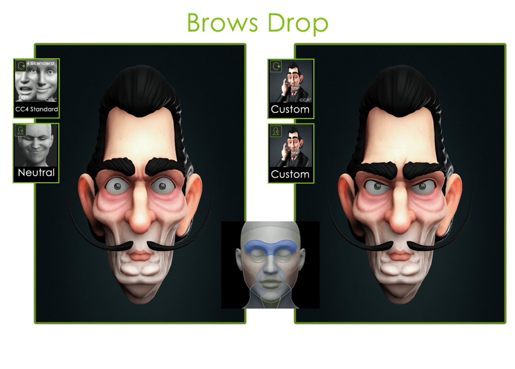 Brow Drop Expression with Character Creator