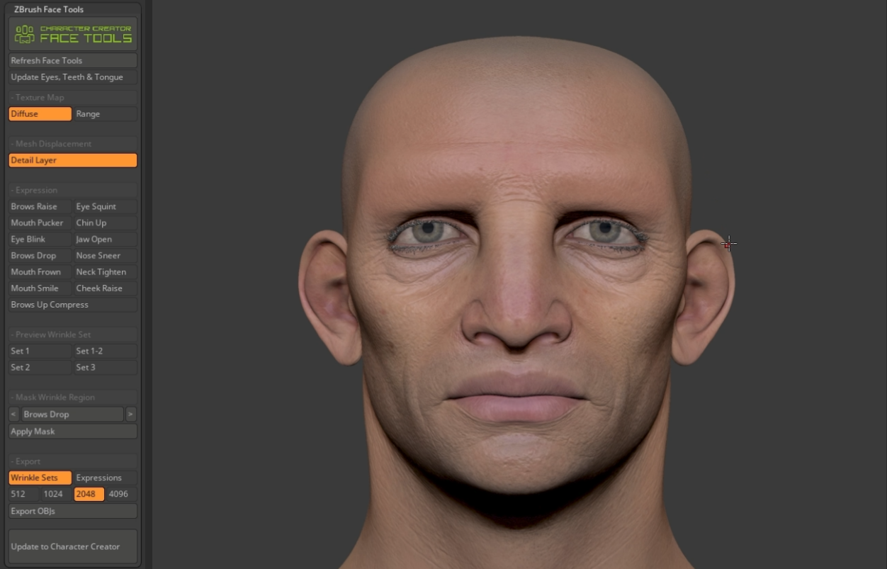 Easy Facial Rig in ZBrush with Face Tools (2/4) Detailing & Polypaint