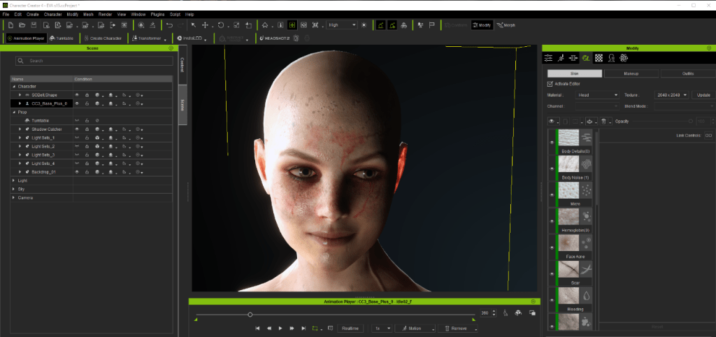 Digital Human skin textures with Character Creator