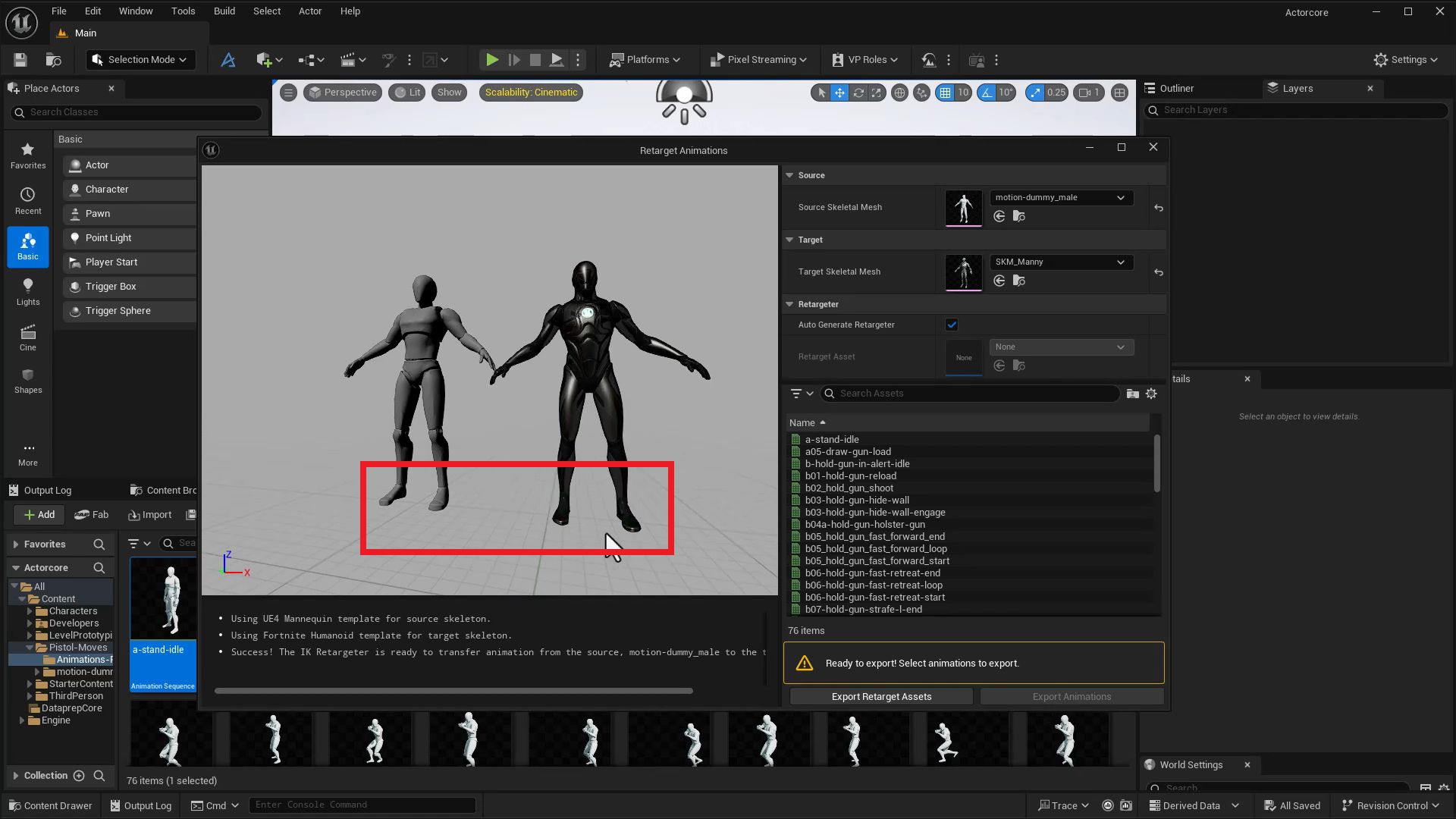How to Retarget ActorCore Motions to Unreal Engine 5 Mannequin ...