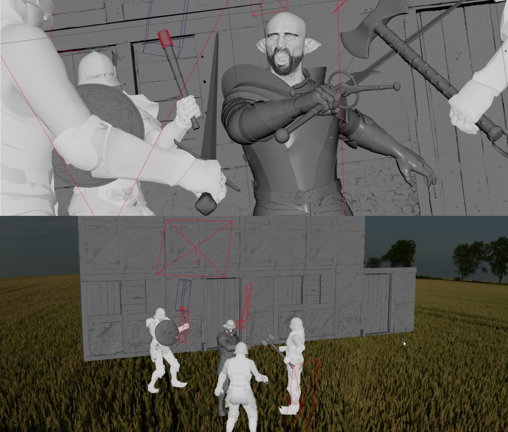 Finally, I simulated a quick torchlight FX in Houdini and brought it to Maya as VDB.