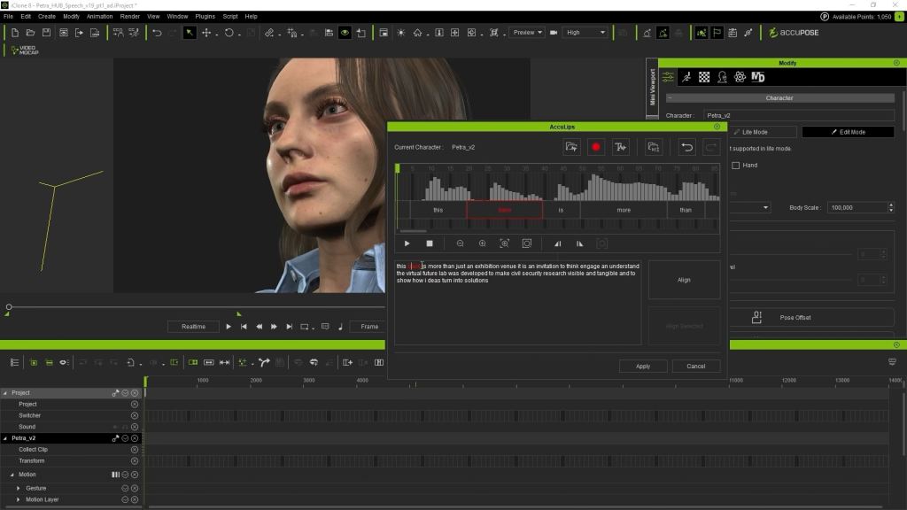 AccuLIPS in iClone is a great feature for lip sync animation generation.