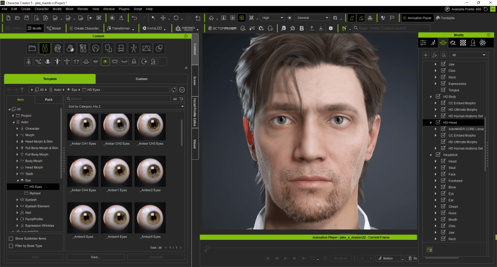 Character Creator 5 HD eyes library