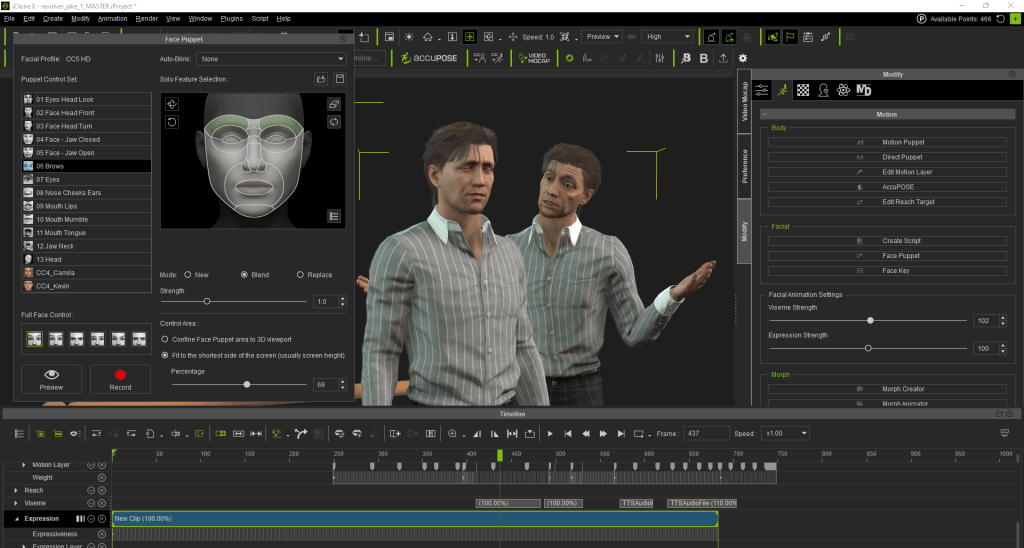 iClone face puppet