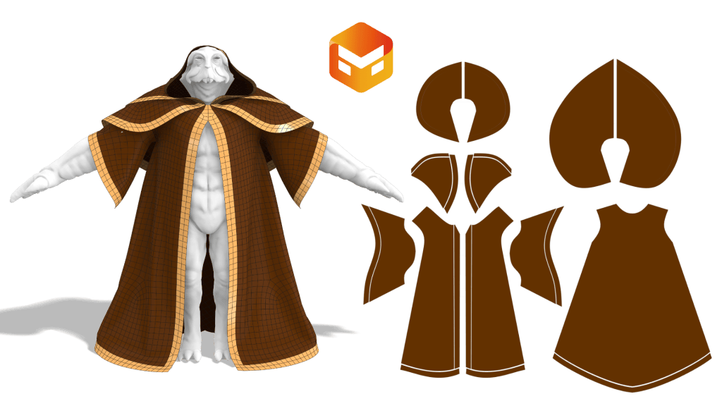 Marvelous Designer cape pattern and 3D drape on the crustacean alien — cloth creation for the CC5 physics workflow