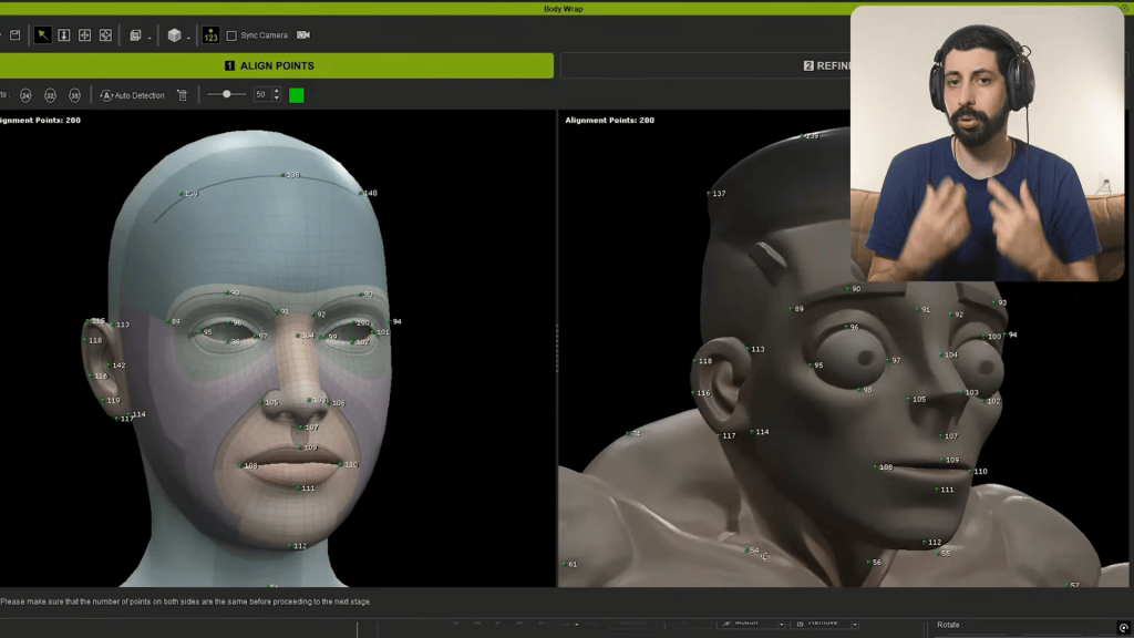 Reallusion Character Creator 5 CC Wrap: Aligning 3D character facial landmarks for automatic retopology, with Neri Neto.
