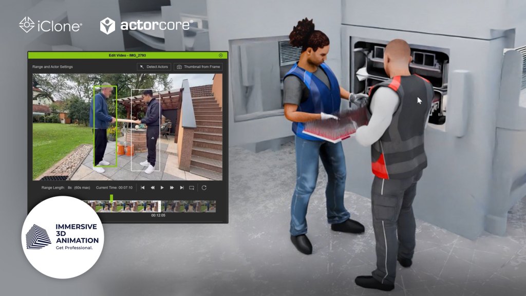 Immersive 3D Animation presents a proven, cost-effective industrial animation workflow utilizing ActorCore and iClone Video Mocap.