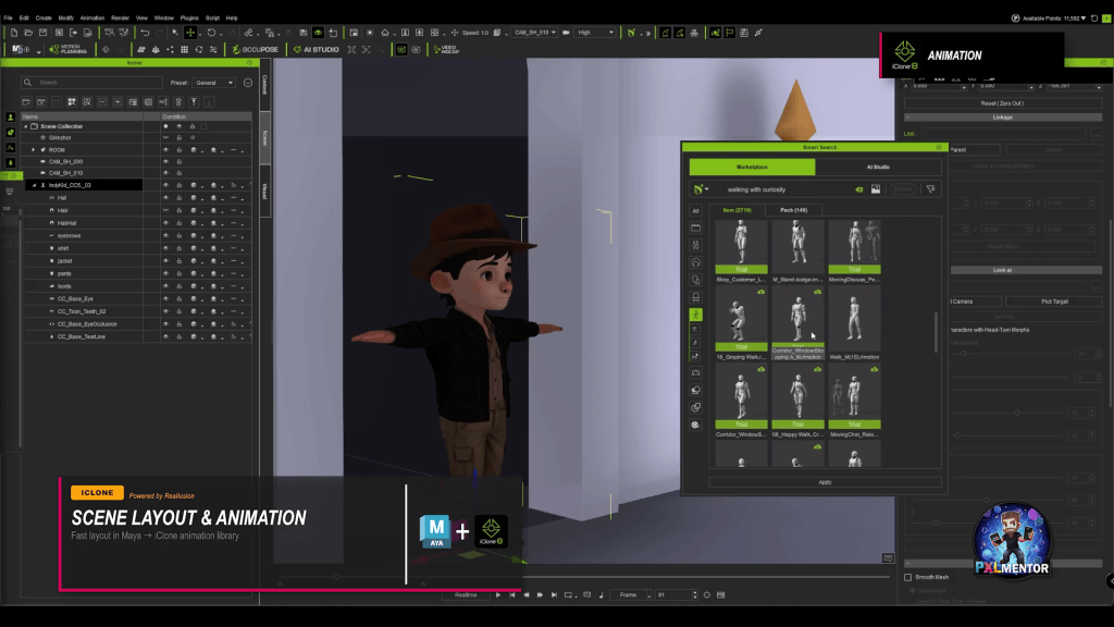 This layout is then brought into iClone 8, where its extensive animation library can be leveraged, combined with custom touches and driven by the prepared cameras.
