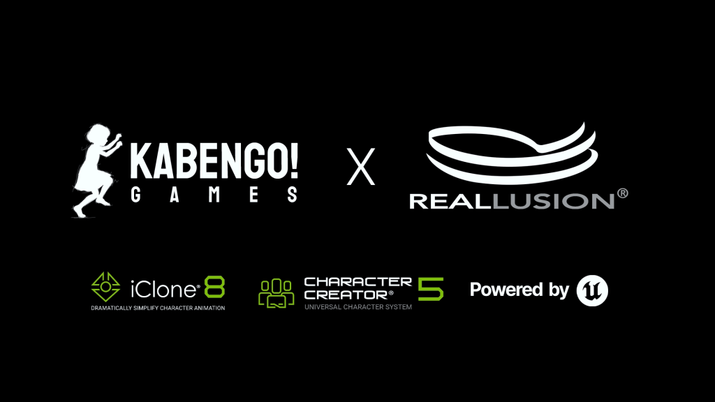 Kabengo! Games x Reallusion: Character Creator 5, iClone 8, and Unreal Engine logos for stylized 3D character pipeline.

